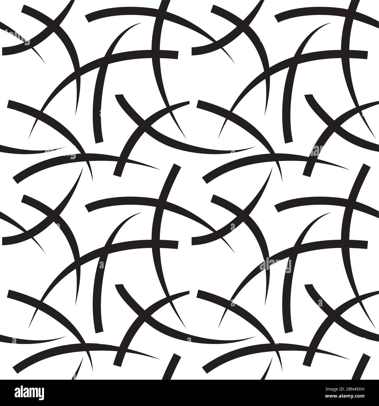 Abstract stroked seamless pattern. Chaotic placed and crossing strokes on white background. Vector eps8 illustration. Stock Vector