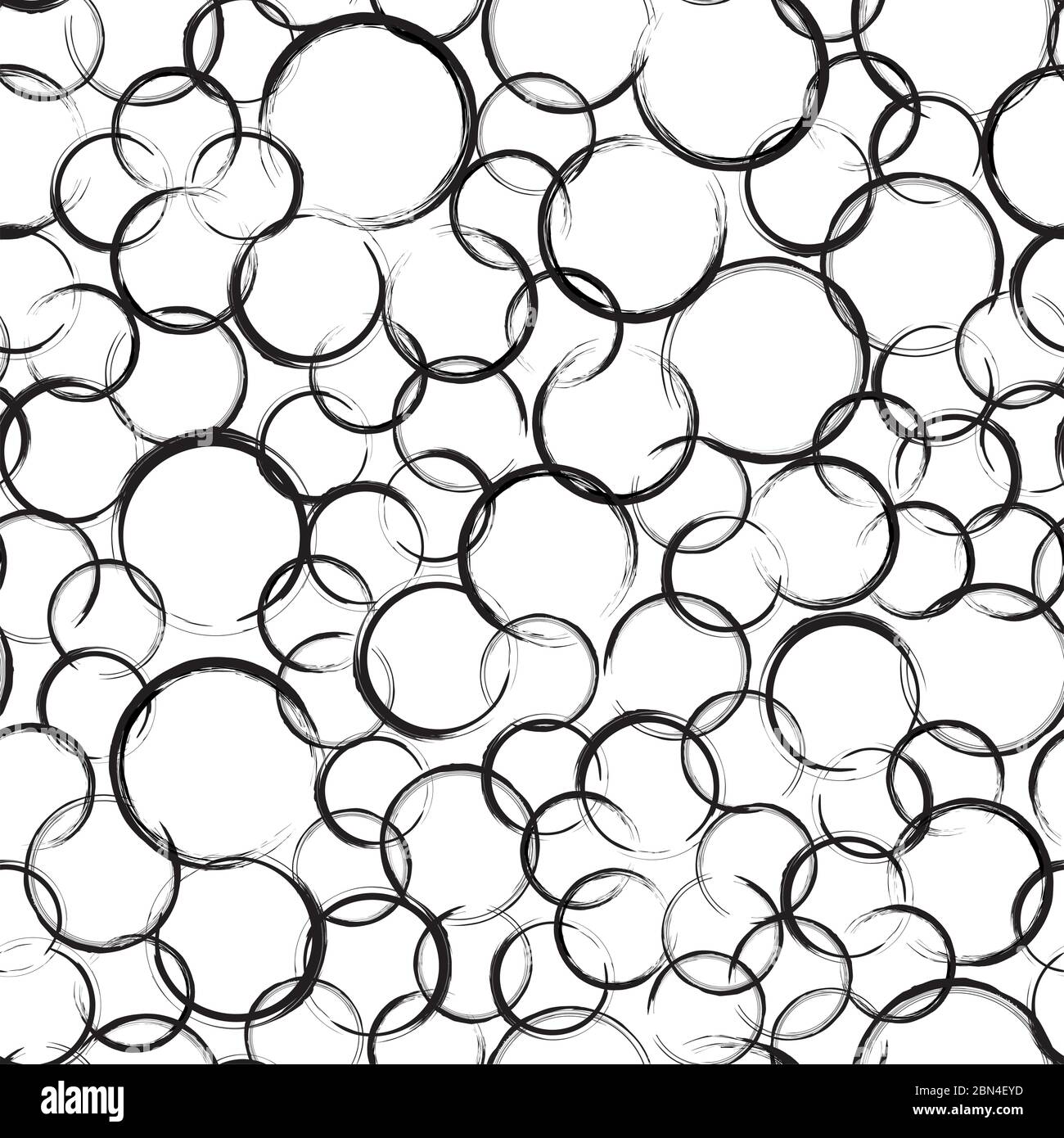 Abstract grunge circle stains seamless pattern. Black circles of ...