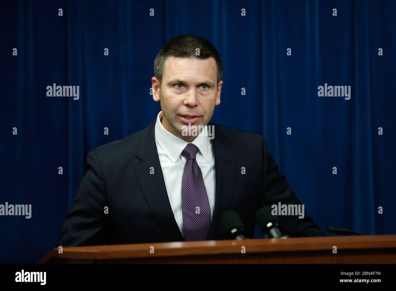 U.S. Customs and Border Protection Commissioner Kevin McAleenan and Commander, United States Northern Command and North American Aerospace Defense Command General Terrence John O'Shaughnessy (not pictured) hosted a joint press conference at CBP Headquarters in Washington, D.C., on October 29, 2018. CBP Stock Photo