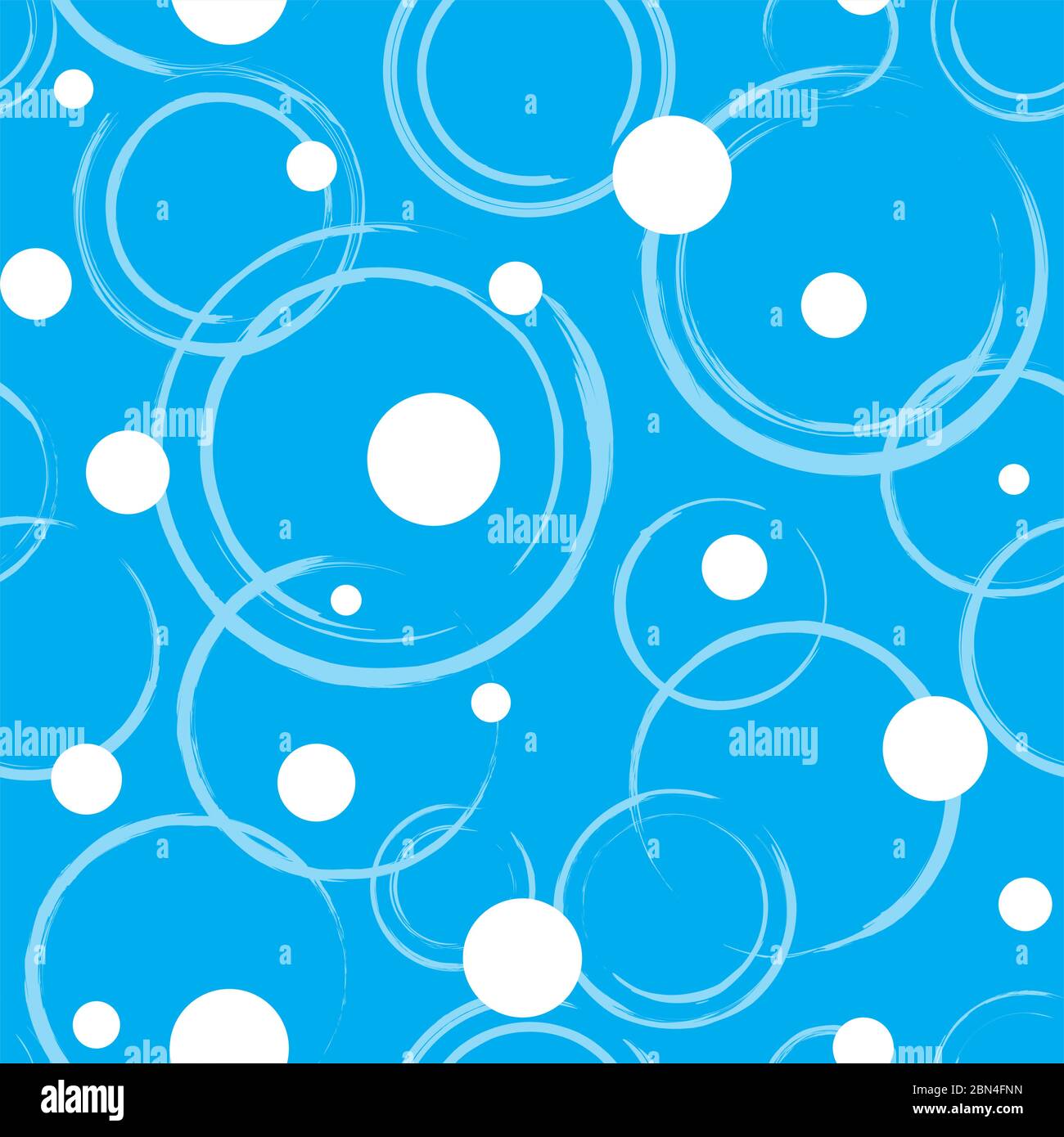 Abstract white circles on blue background. Seamless pattern. Seamless ...