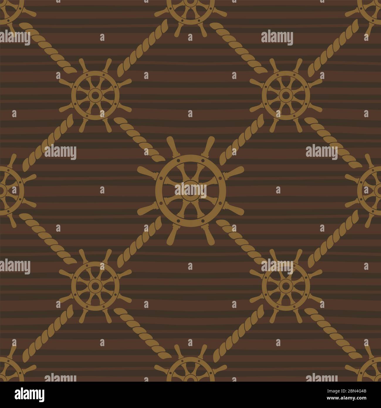 Ship helm vector seamless pattern. Helm, steering wheel and stripes ...