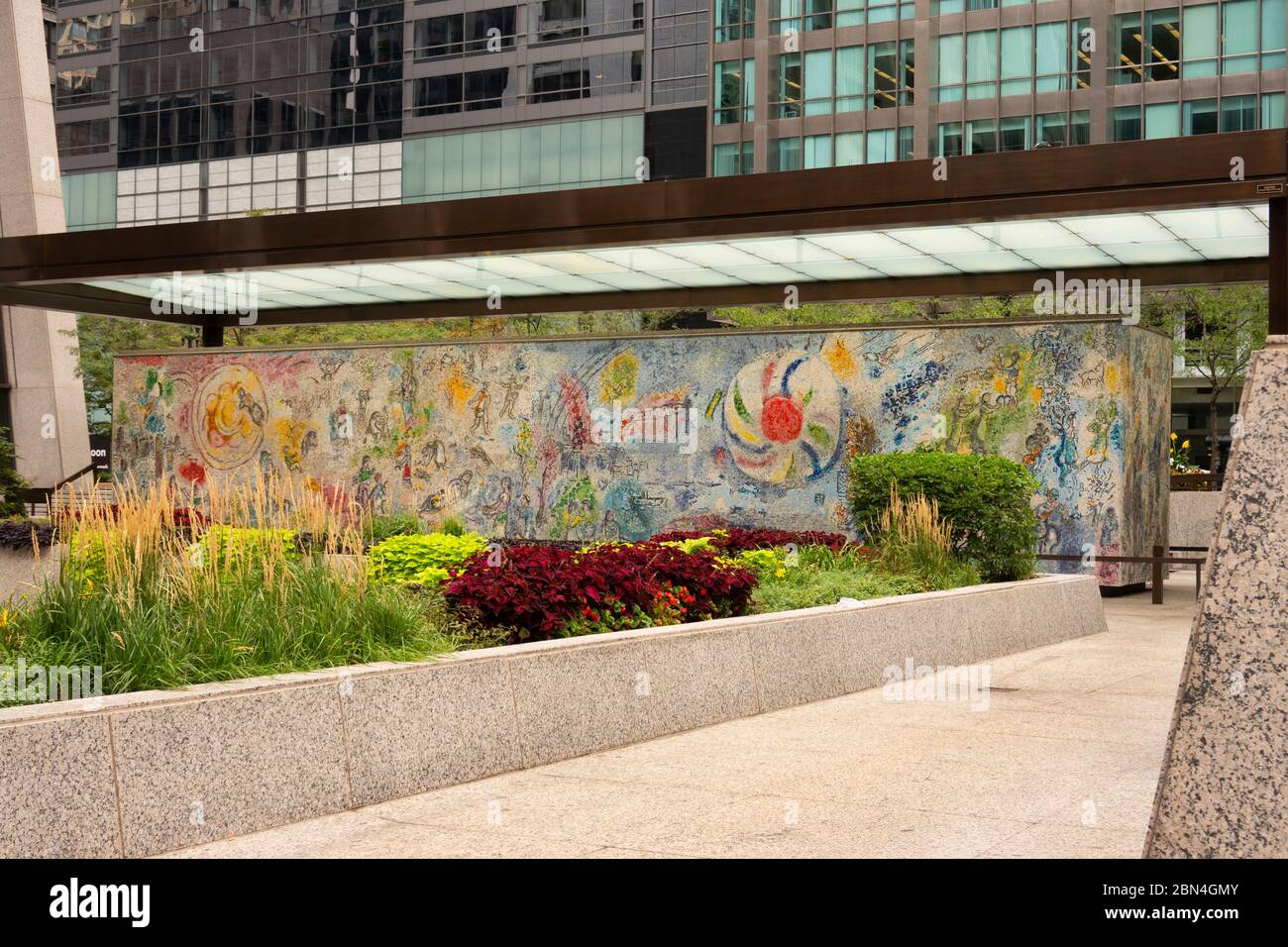Four Seasons mosaic by Marc Chagall in Chase Tower Plaza Chicago Illinois Stock Photo