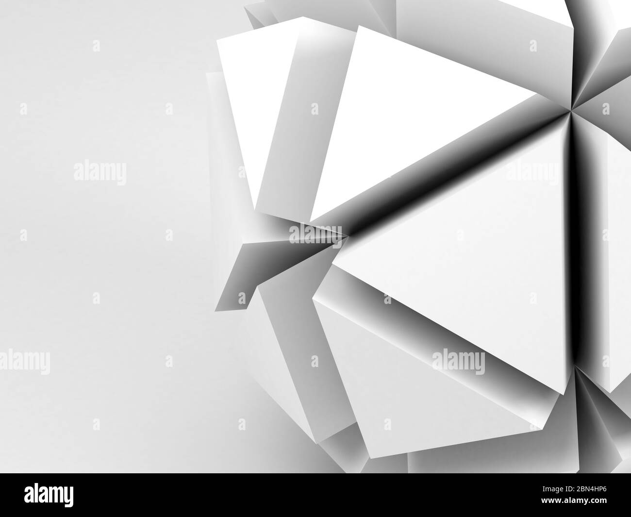 Abstract white geometric background, 3d rendering illustration Stock ...