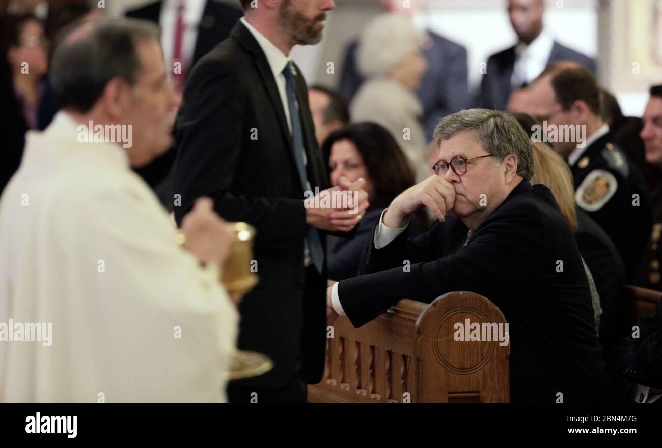U.S. Attorney General Attorney General William P. Barr attends the 25th Annual Blue Mass held at St. Patrick's Catholic Church in Washington, D.C., May 7, 2019. CBP Stock Photo