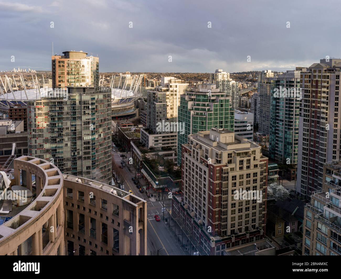Aerial view of Vancouver, Lower Mainland, British Columbia, Canada