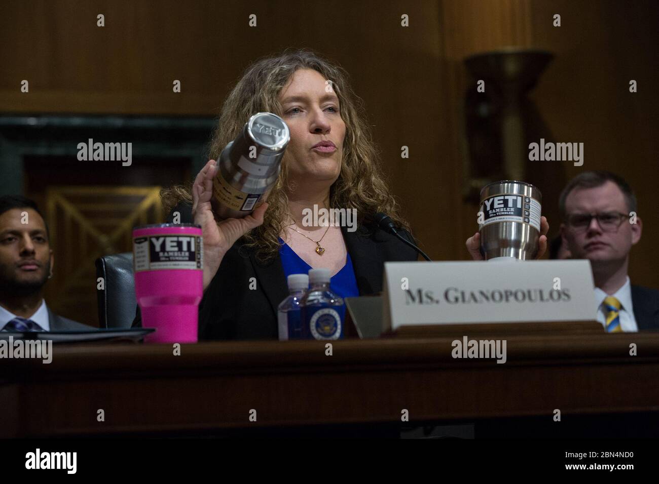 U.S. Customs and Border Protection (CBP), Office of Trade, Executive Assistant Commissioner Brenda Smith testifies before the Senate at the U.S. Senate Committee on Finance regarding &quot;Protecting E-commerce Consumers from Counterfeits&quot; on March 6, 2018.  Seen here is Ms. Kimberly Gianopoulos, Director, International Affairs and Trade, United States Government Accountability Office, Washington , DC. Stock Photo
