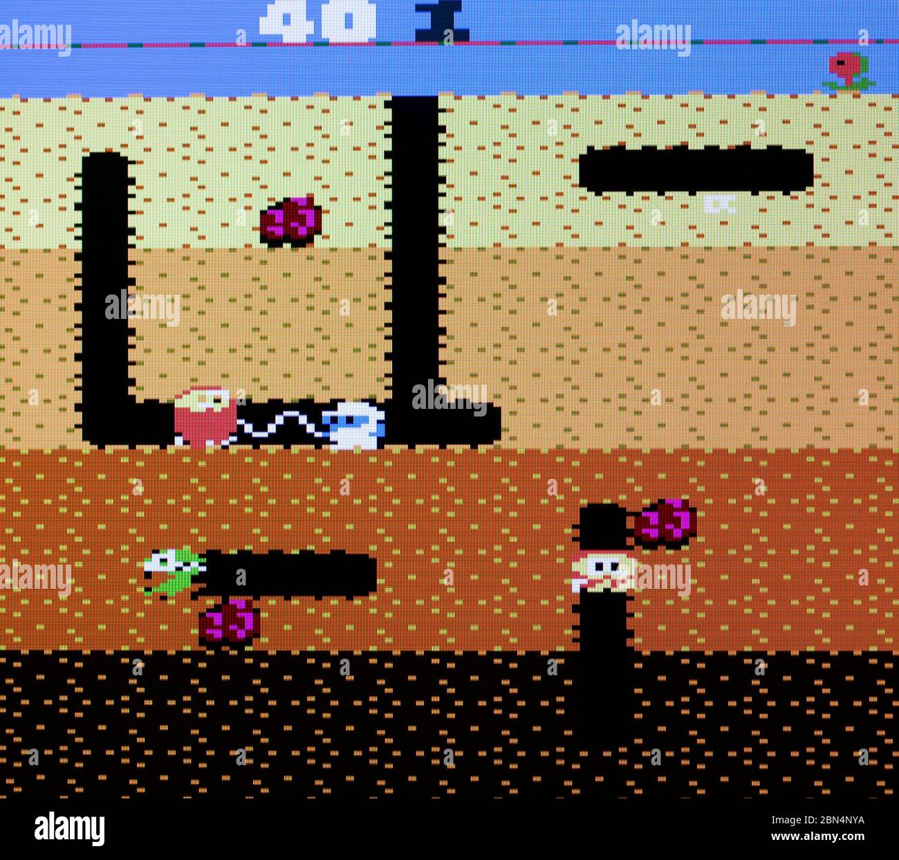 Dig Dug - Atari 7800 Videgame Stock Photo
