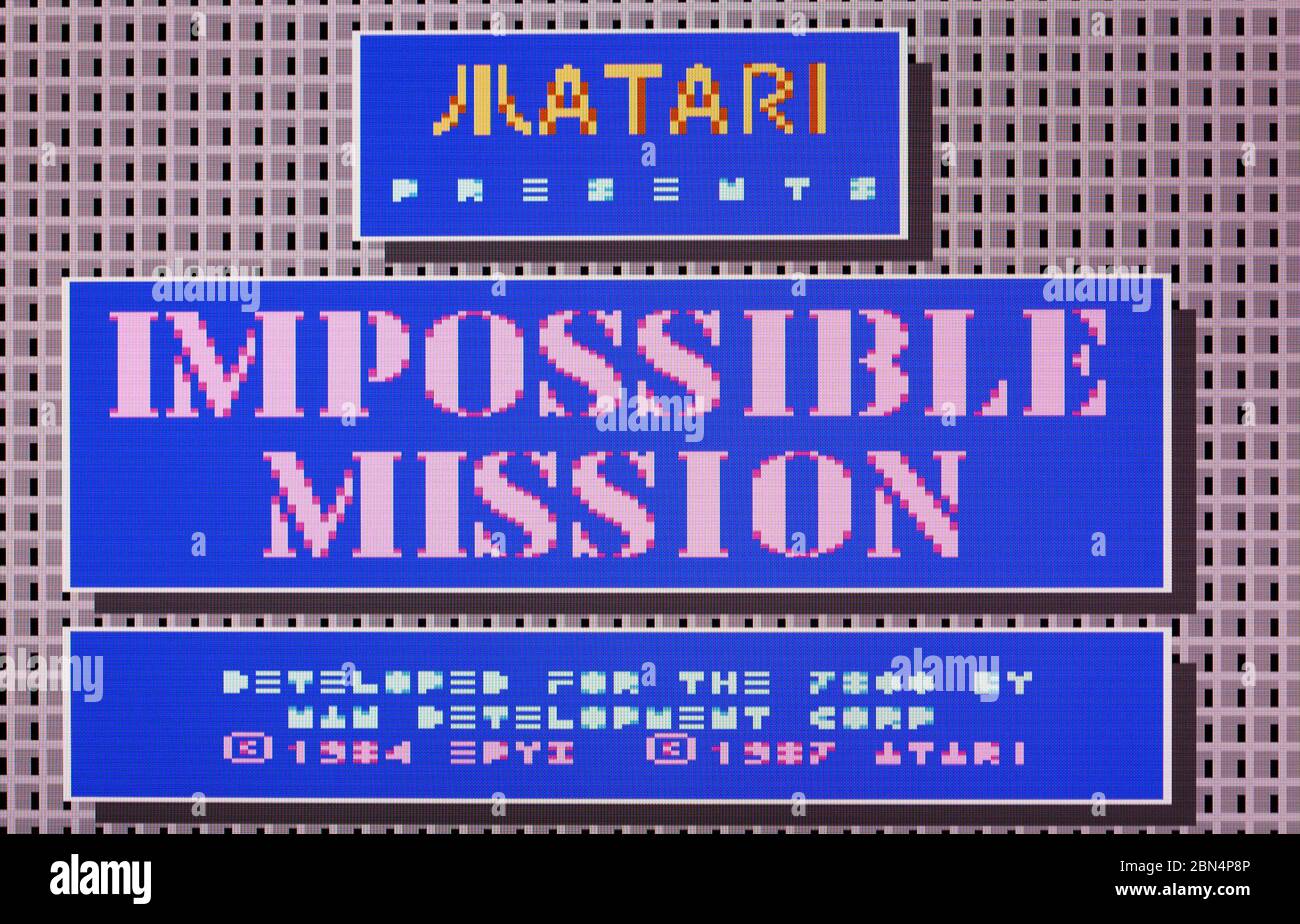 Impossible Mission - Atari 7800 Videgame Stock Photo