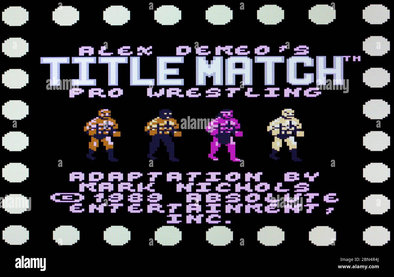 Title Match Pro Wrestling - Atari 7800 Videgame Stock Photo