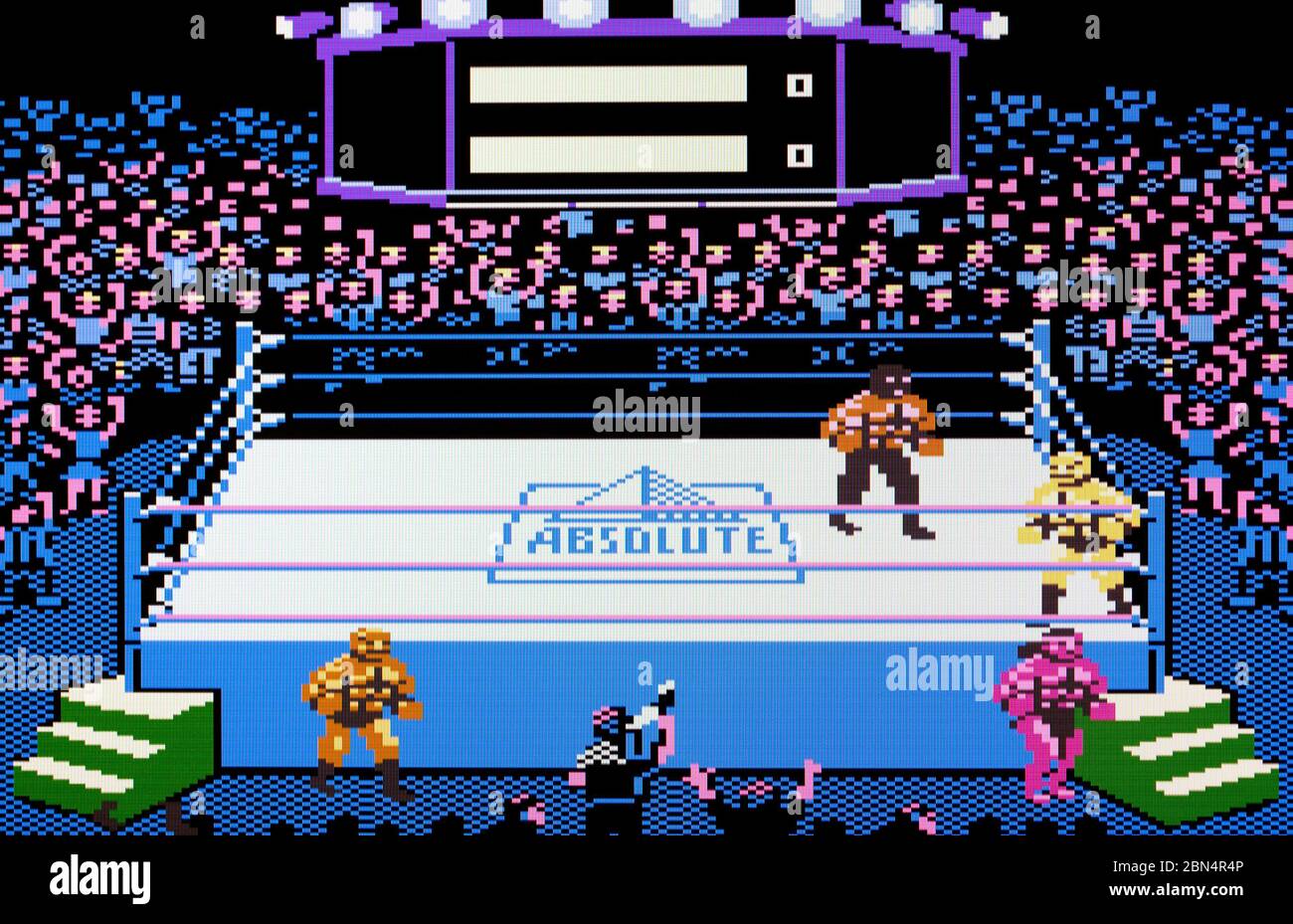 Title Match Pro Wrestling - Atari 7800 Videgame Stock Photo