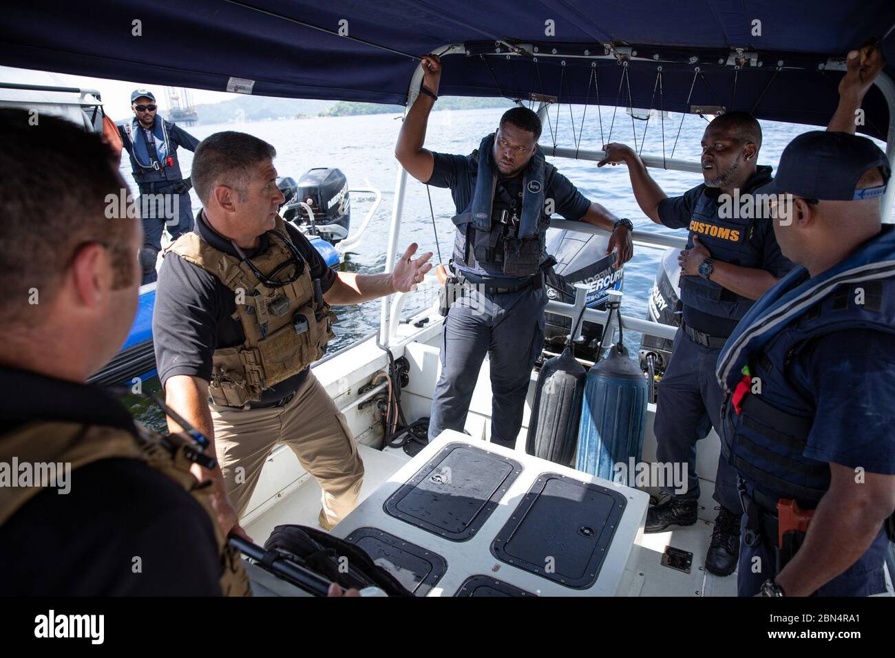 Marine Interdiction Alex Rodriguez with U.S. Customs and Border Protection Air and Marine Operations instructs a crew from Trinidad and Tobago Customs and Excise’s Marine Interdiction Unit off the coast of Chaguaramas, Trinidad, on Sept. 26, 2019A decade has passed since TTCE officers have received any formal marine training from the United States. CBP Stock Photo