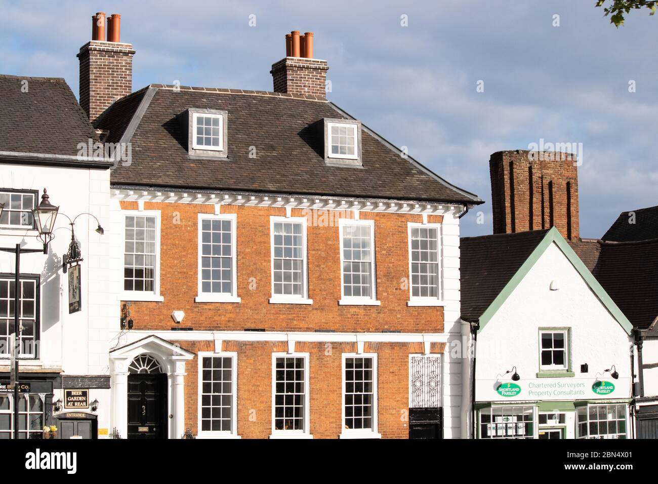 Houses surrounding the market square in Atherstone, North Warwickshire