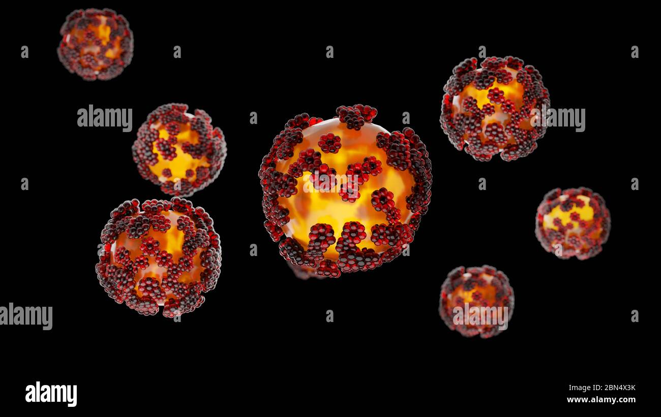 3D rendering of coronavirus bacteria Stock Photo