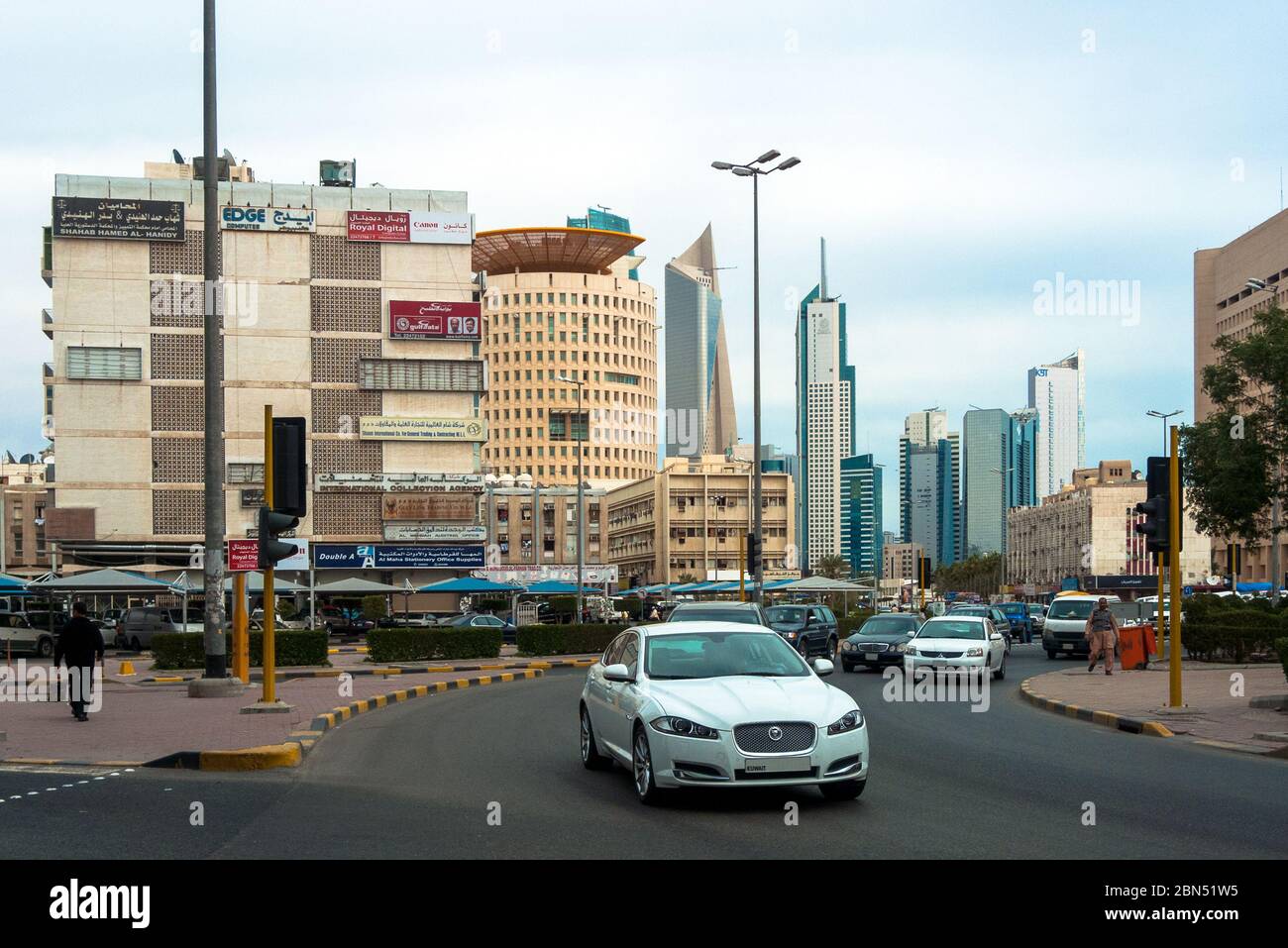 Kuwait city, Kuwait car traffic in the city center of Kuwait city