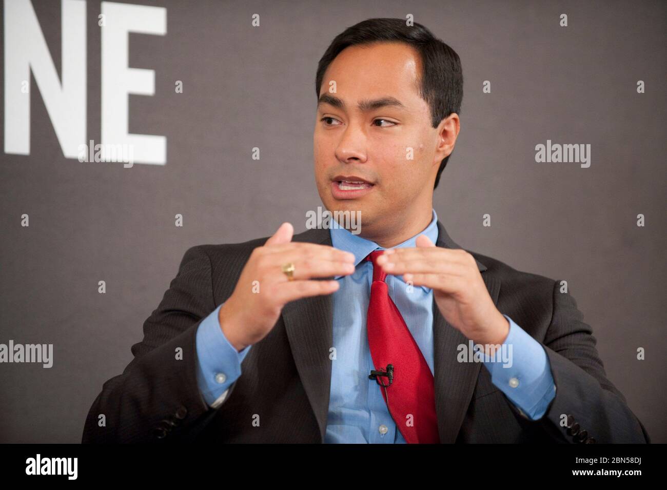 Austin Texas USA, December 1 2011: Hispanic politician Joaquin Castro of San Antonio speaks at a Texas Tribune event. the Stanford and Harvard educated Castro, 37, has announced his intentions to run for United State Senate in 2012. His twin brother, Julian, is the mayor of San Antonio. ©Bob Daemmrich Stock Photo
