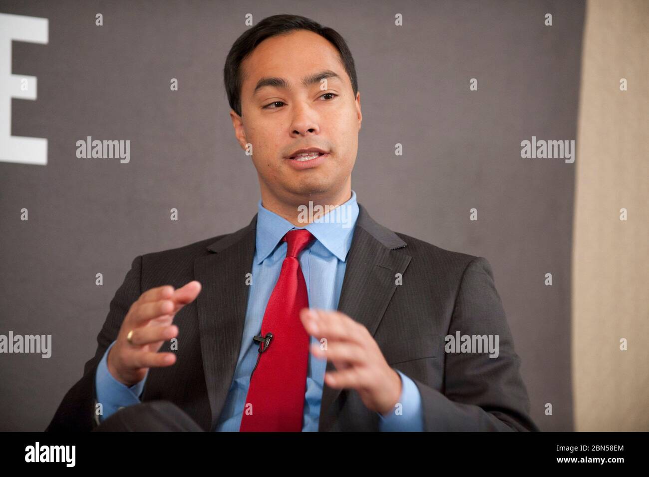 Austin Texas USA, December 1 2011: Hispanic politician Joaquin Castro of San Antonio speaks at a Texas Tribune event. the Stanford and Harvard educated Castro, 37, has announced his intentions to run for United State Senate in 2012. His twin brother, Julian, is the mayor of San Antonio. ©Bob Daemmrich Stock Photo
