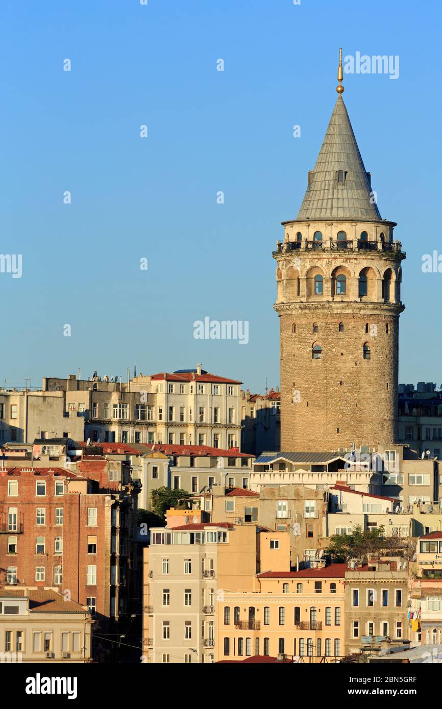 Galata Tower,Beyoglu District,Istanbul,Turkey,Europe Stock Photo