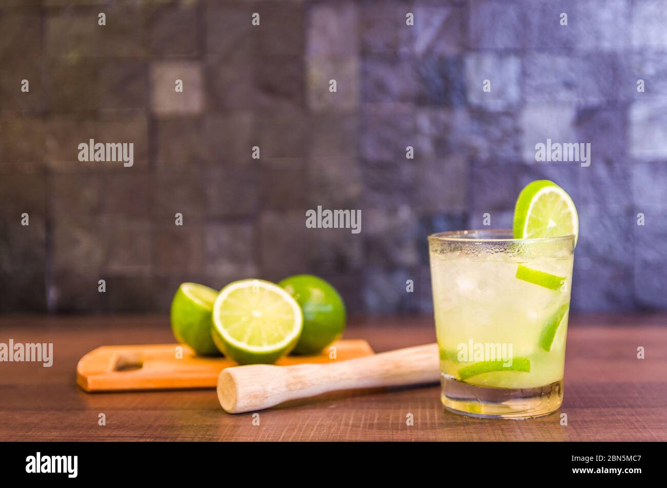 Caipirinha, traditional Brazilian alcoholic drink, typical drink made