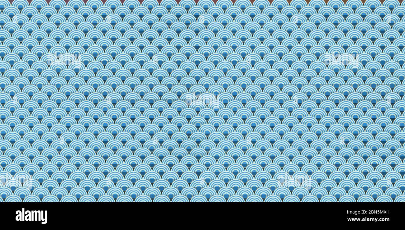 Paper art of Sea ocean wave with seamless pattern background ...