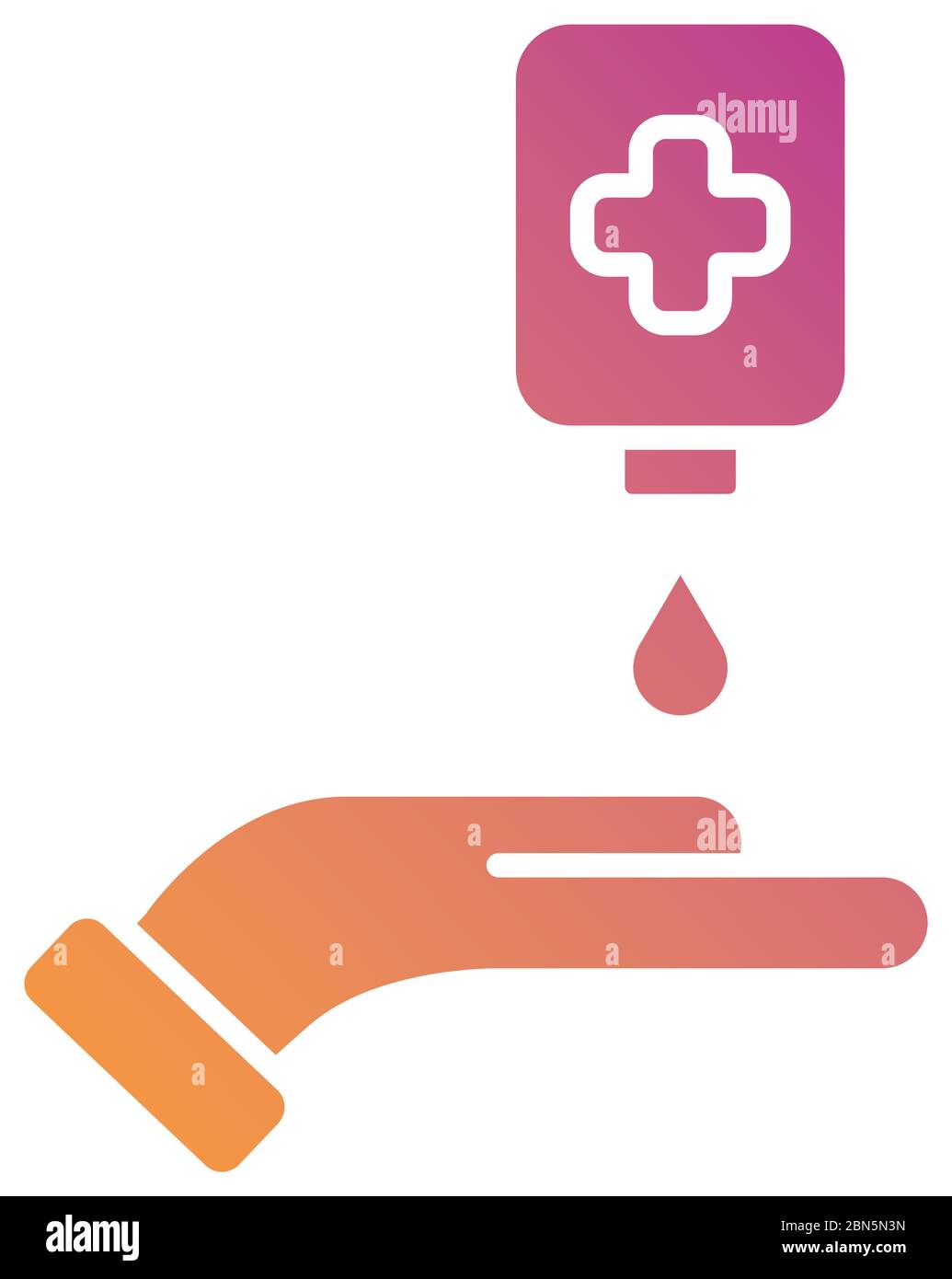 hands washing with soap dispenser gradient silhouette Stock Vector