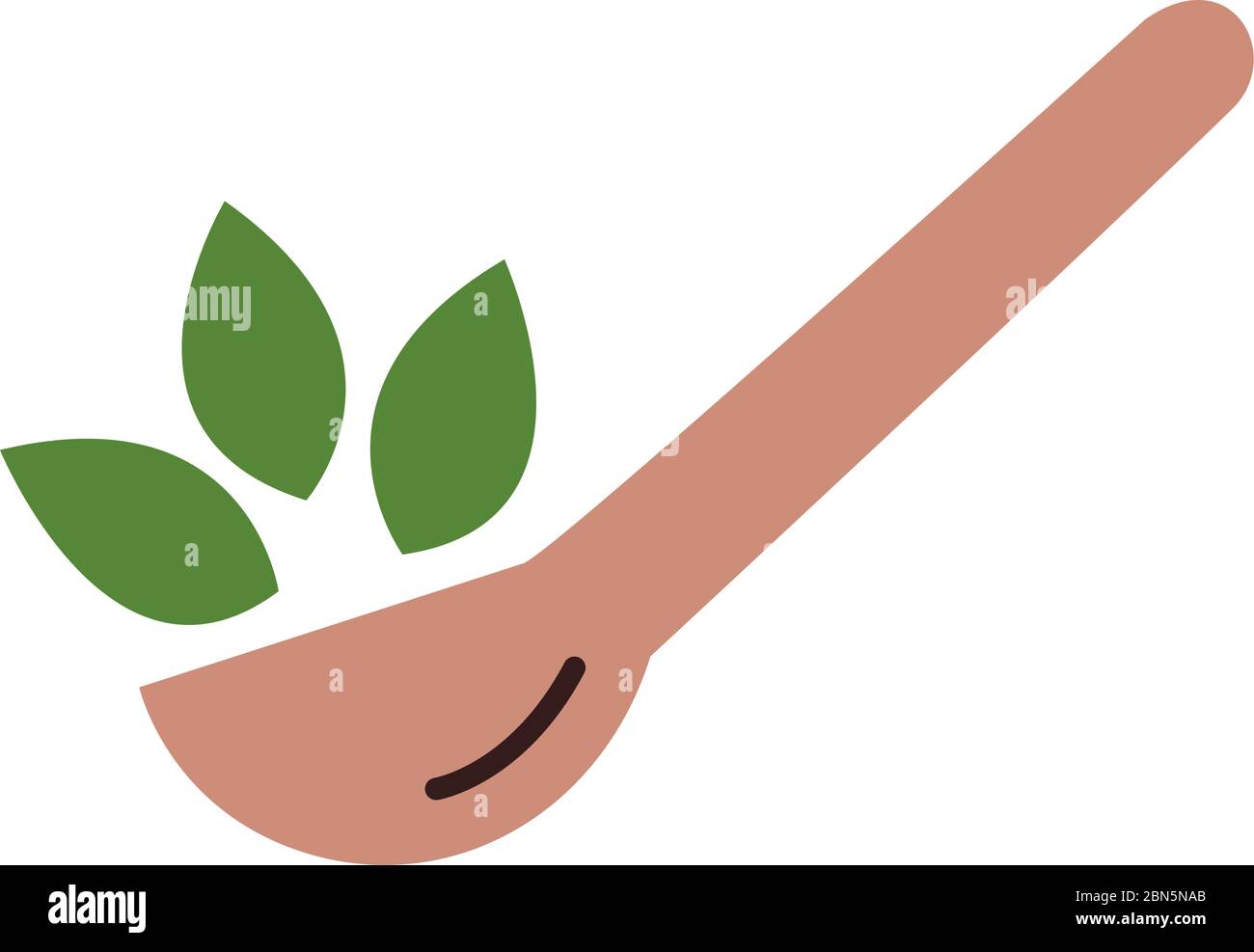 spoon with leafs plant organic flat style Stock Vector Image & Art - Alamy