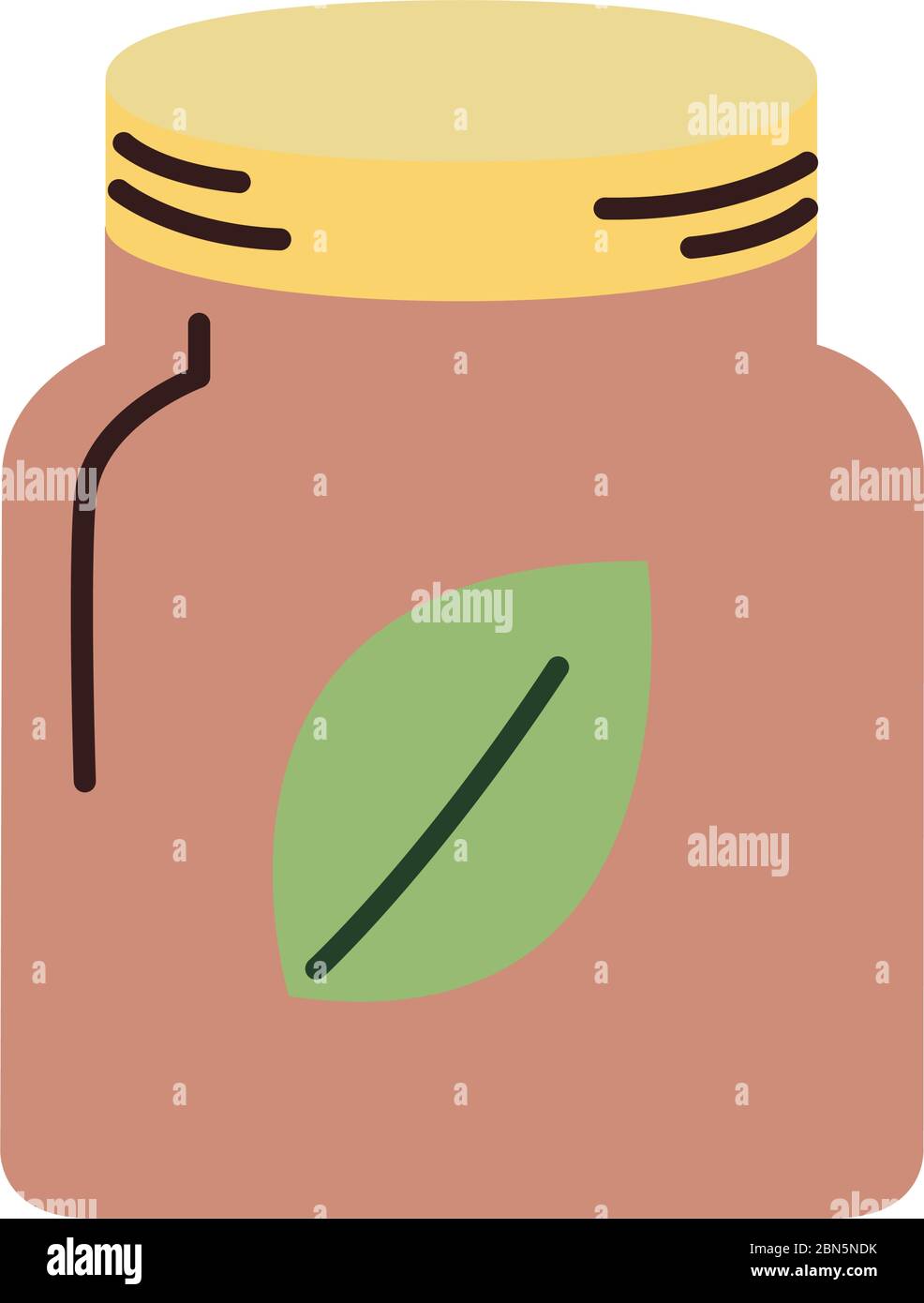 pot with leaf plant organic flat style Stock Vector Image & Art - Alamy