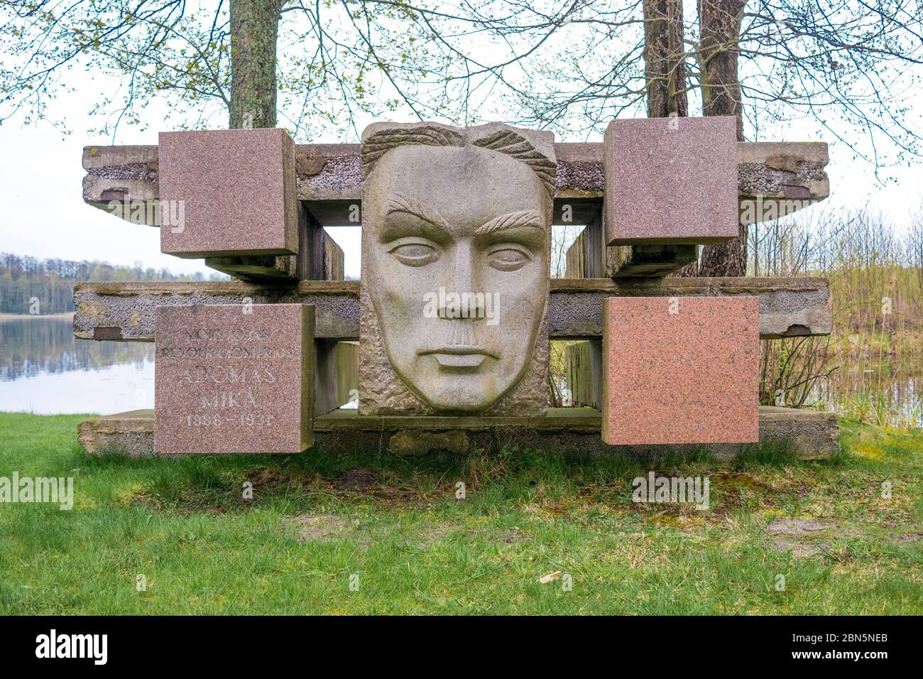 A communistt stone frieze waiting to be installed. At Gruto Parkas near Druskininkai, Lithuania. Stock Photo