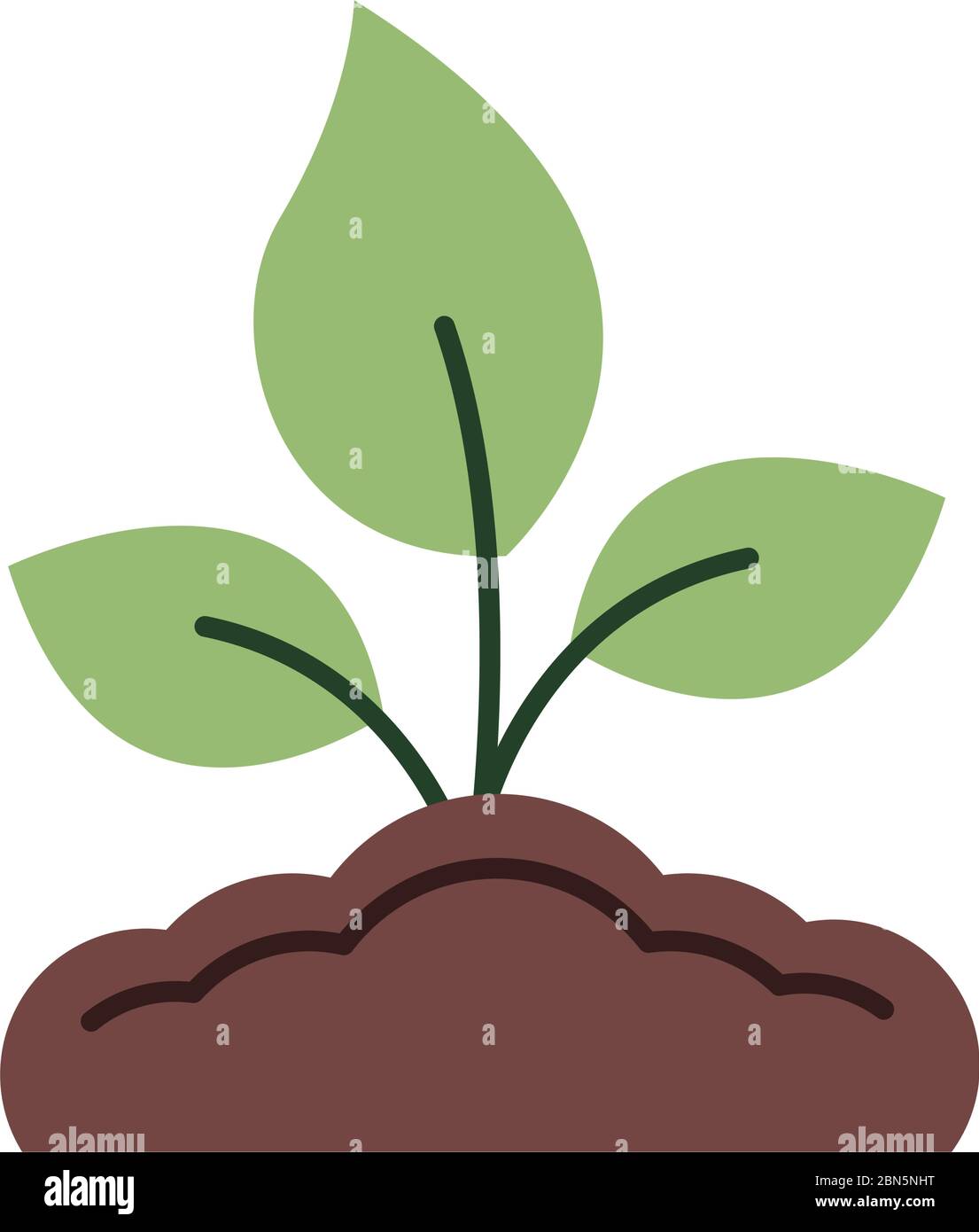 leafs plant flat style icon Stock Vector Image & Art - Alamy