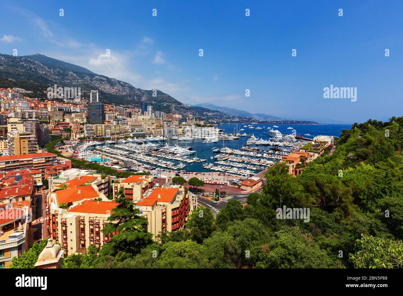 Beautiful panoramic view on Monte Carlo,Monaco,Cote d'Azur,Europe Stock Photo
