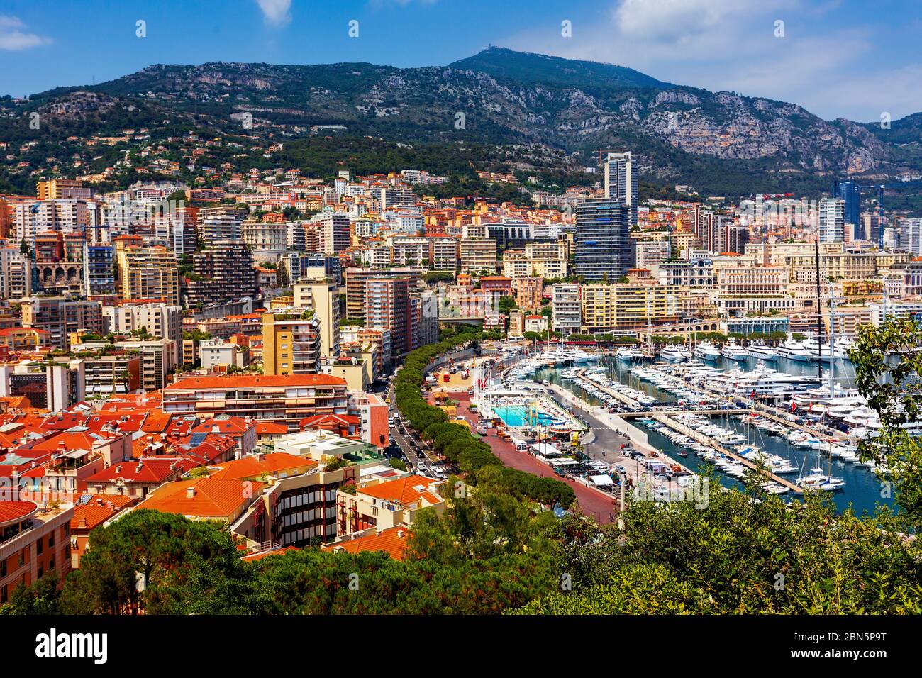 Beautiful panoramic view on Monte Carlo,Monaco,Cote d'Azur,Europe Stock Photo