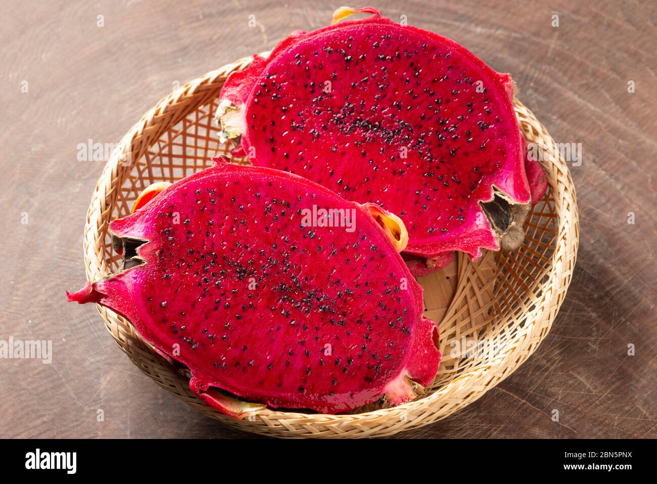 Delicious red dragon fruit, pitahaya fruit Stock Photo
