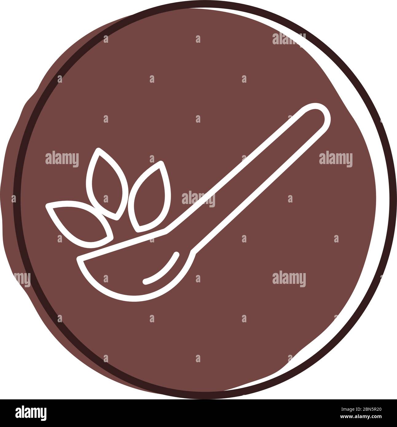 spoon with leafs plant organic block style Stock Vector Image & Art - Alamy