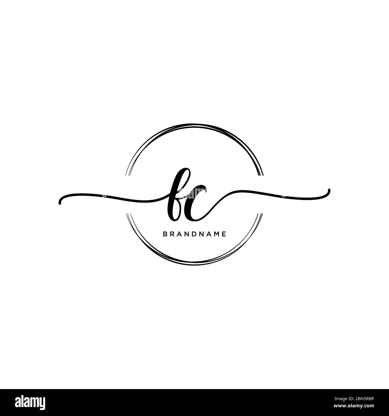 Initial FC handwriting logo with circle template vector Stock Vector ...