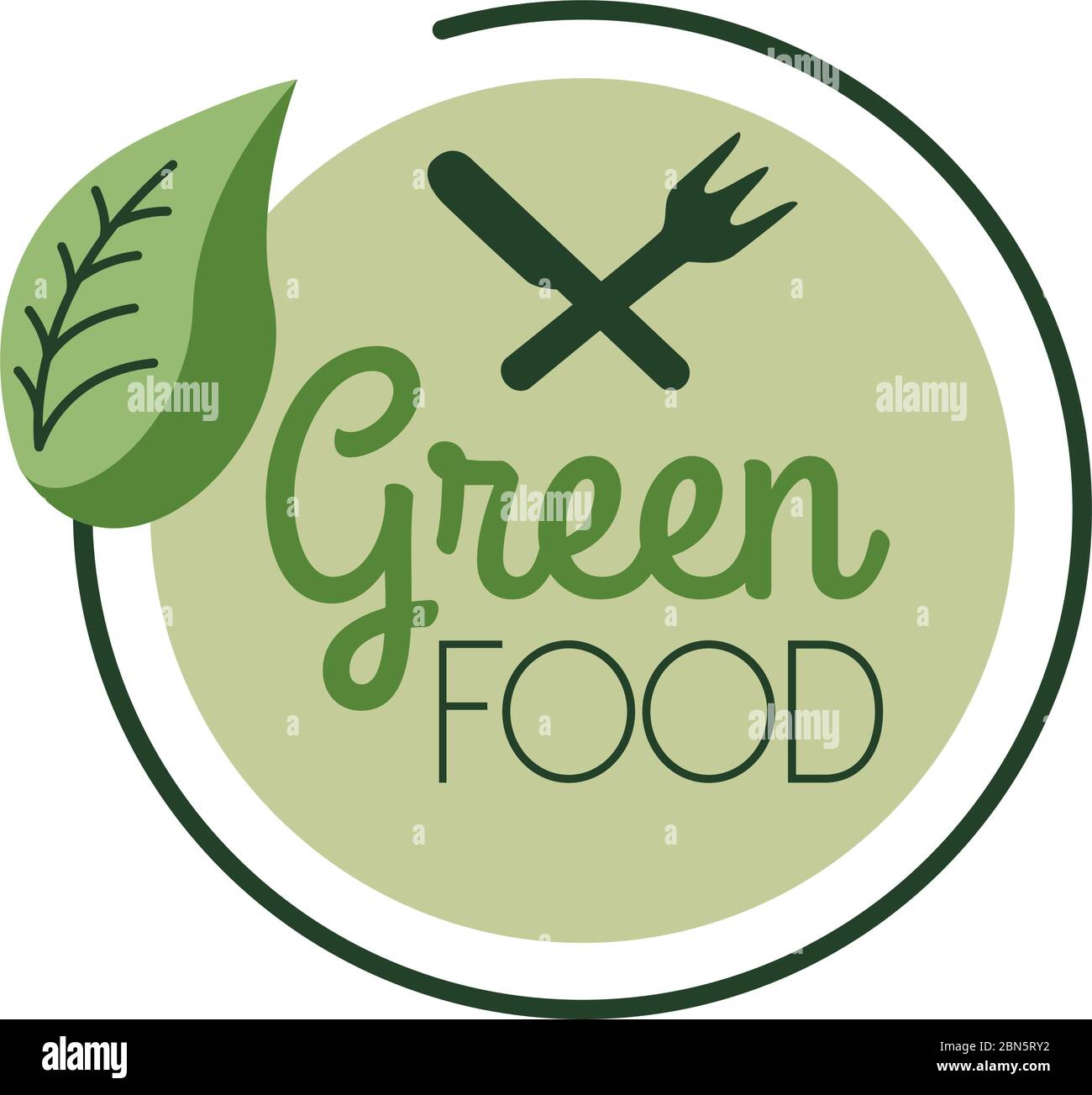 organic fresh food lettering flat style icon Stock Vector Image & Art ...
