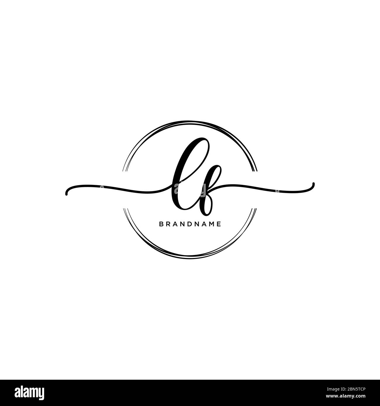 Initial LF handwriting logo with circle template vector Stock Vector ...