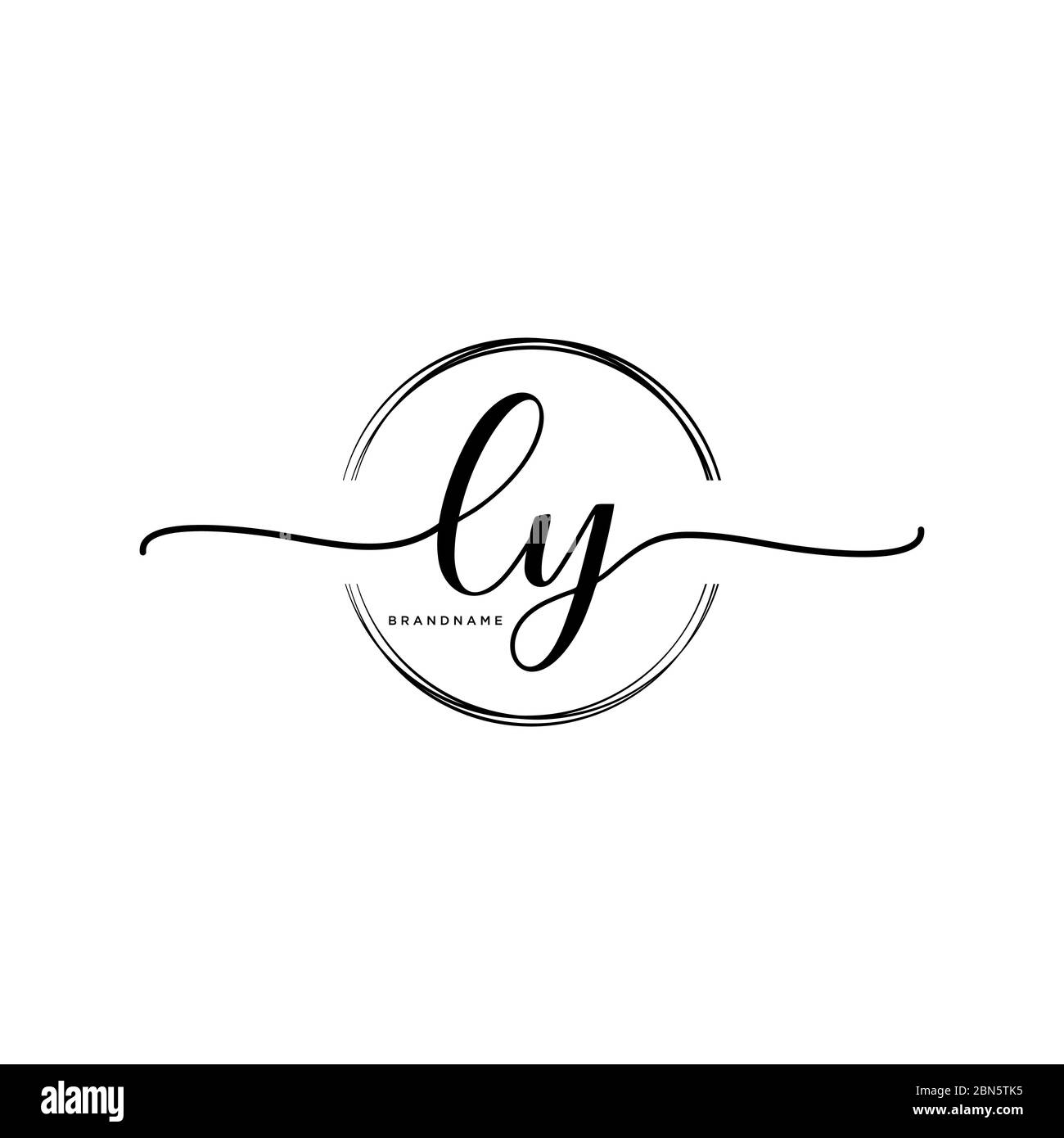 Yl Initial Handwriting Logo Circle Template Stock Vector (Royalty Free)  1217191474