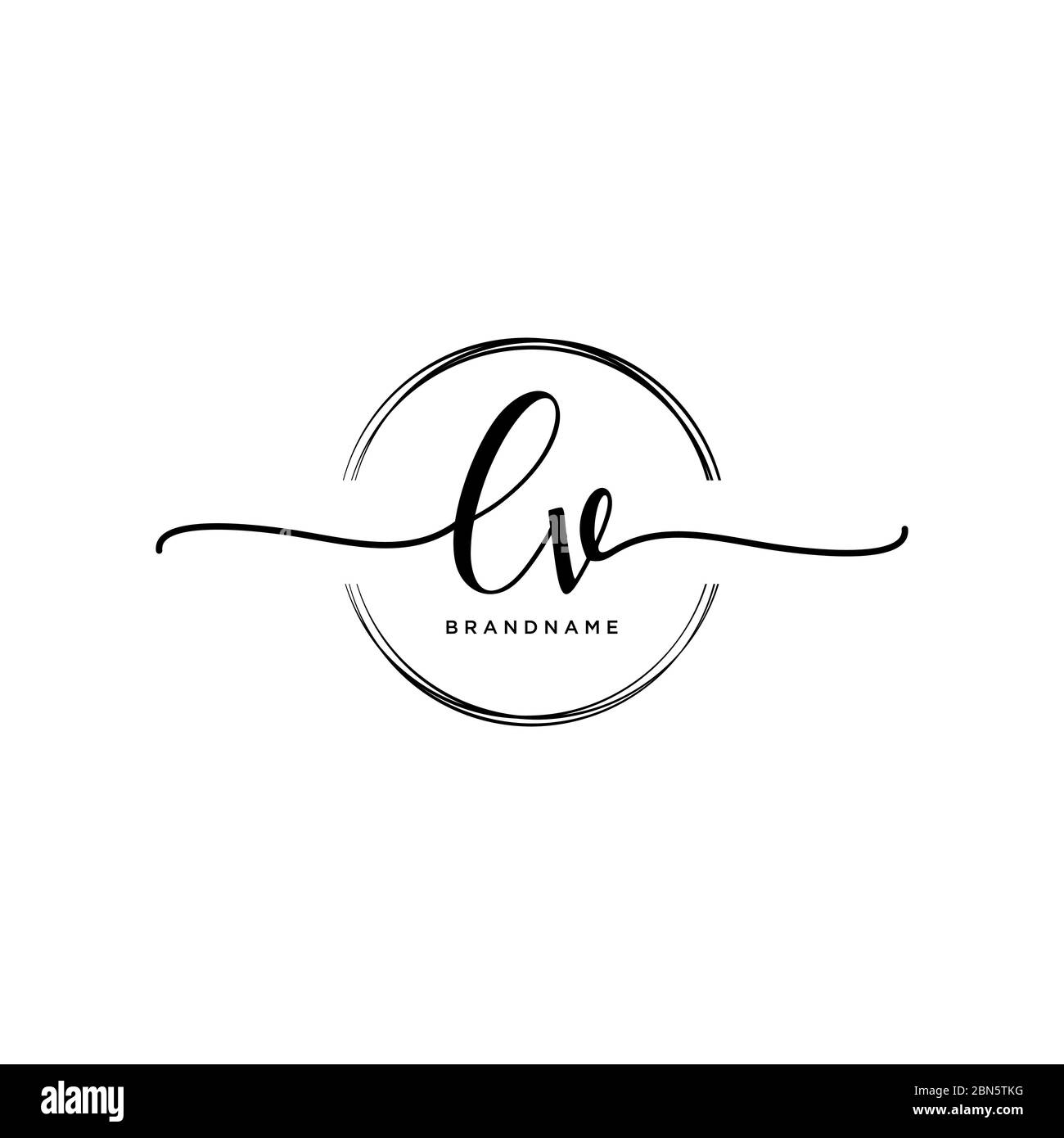 Initial LV handwriting logo with circle template vector Stock Vector Image  & Art - Alamy