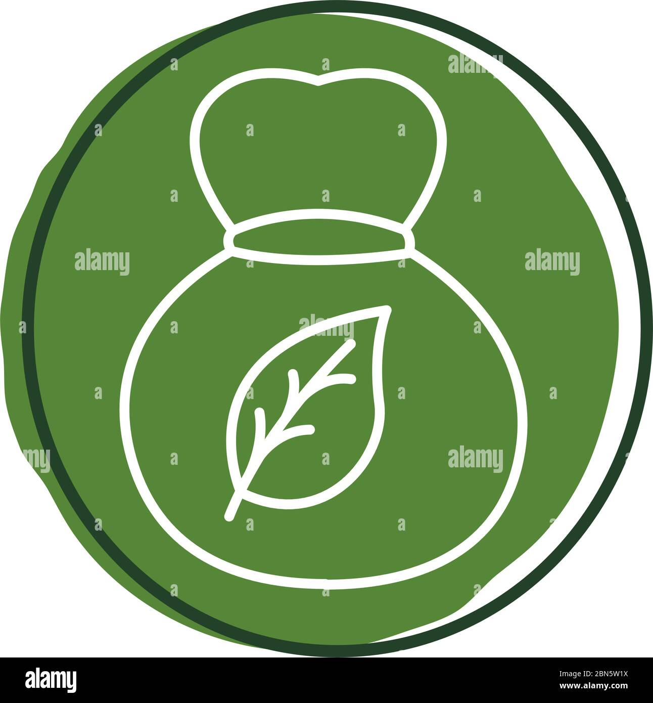 leaf plant organic in bag block style Stock Vector Image & Art - Alamy