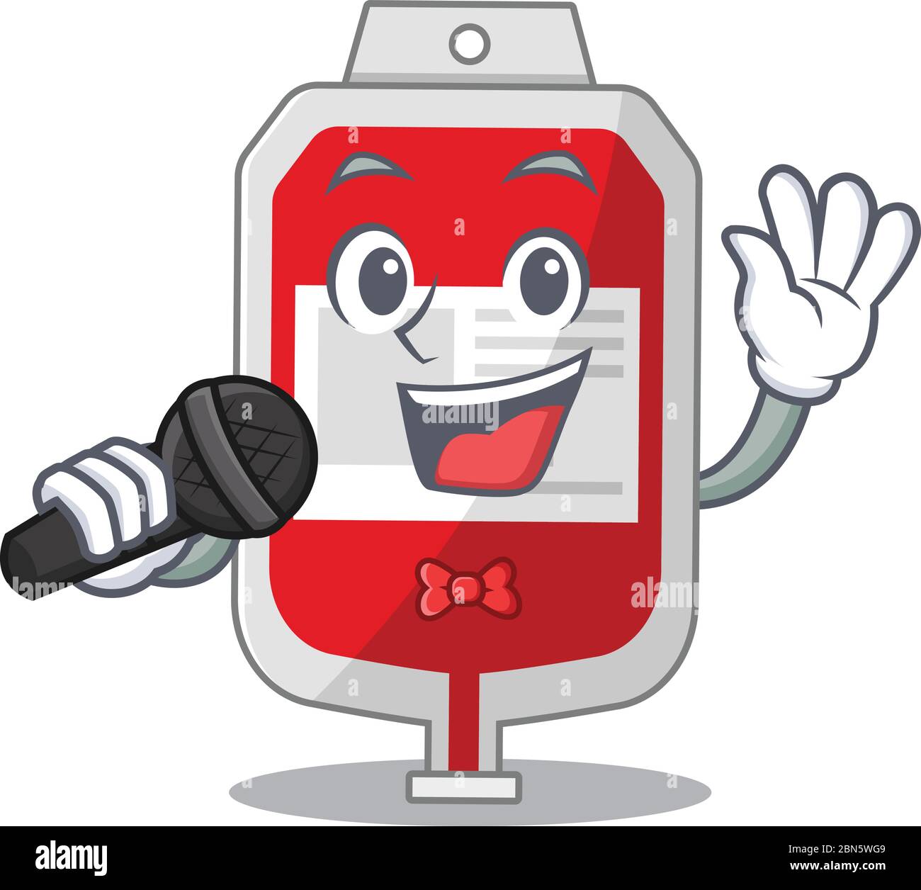 cartoon character of blood plastic bag sing a song with a microphone Stock  Vector Image & Art - Alamy
