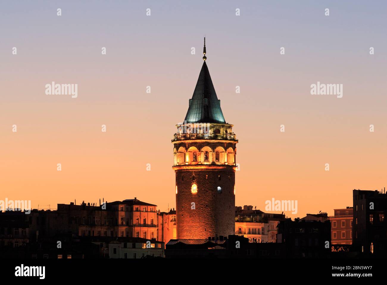 Galata Tower,Beyoglu District,Istanbul,Turkey,Europe Stock Photo