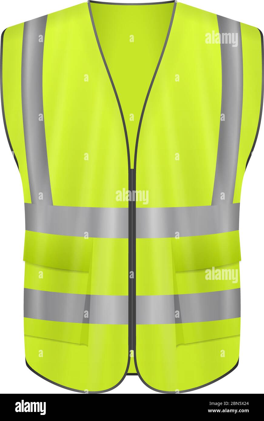 Safety vest front on a white background. Vector illustration Stock ...