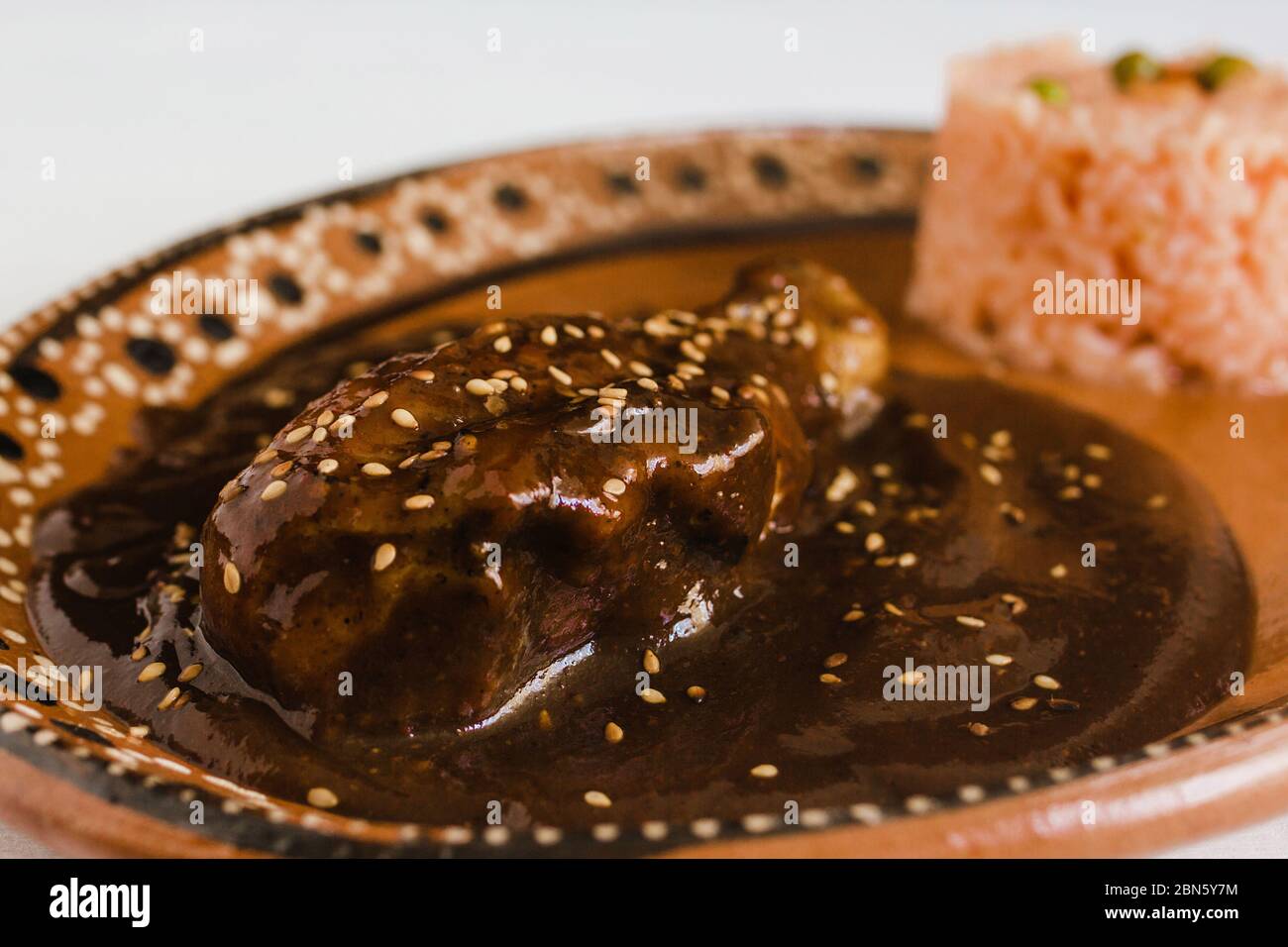 Mole Poblano with Chicken is Mexican Food in Puebla Mexico Stock Photo Alamy