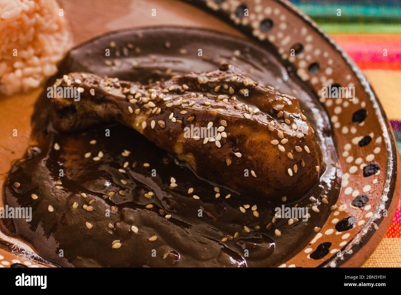 Mole Poblano with Chicken is Mexican Food in Puebla Mexico Stock Photo Alamy