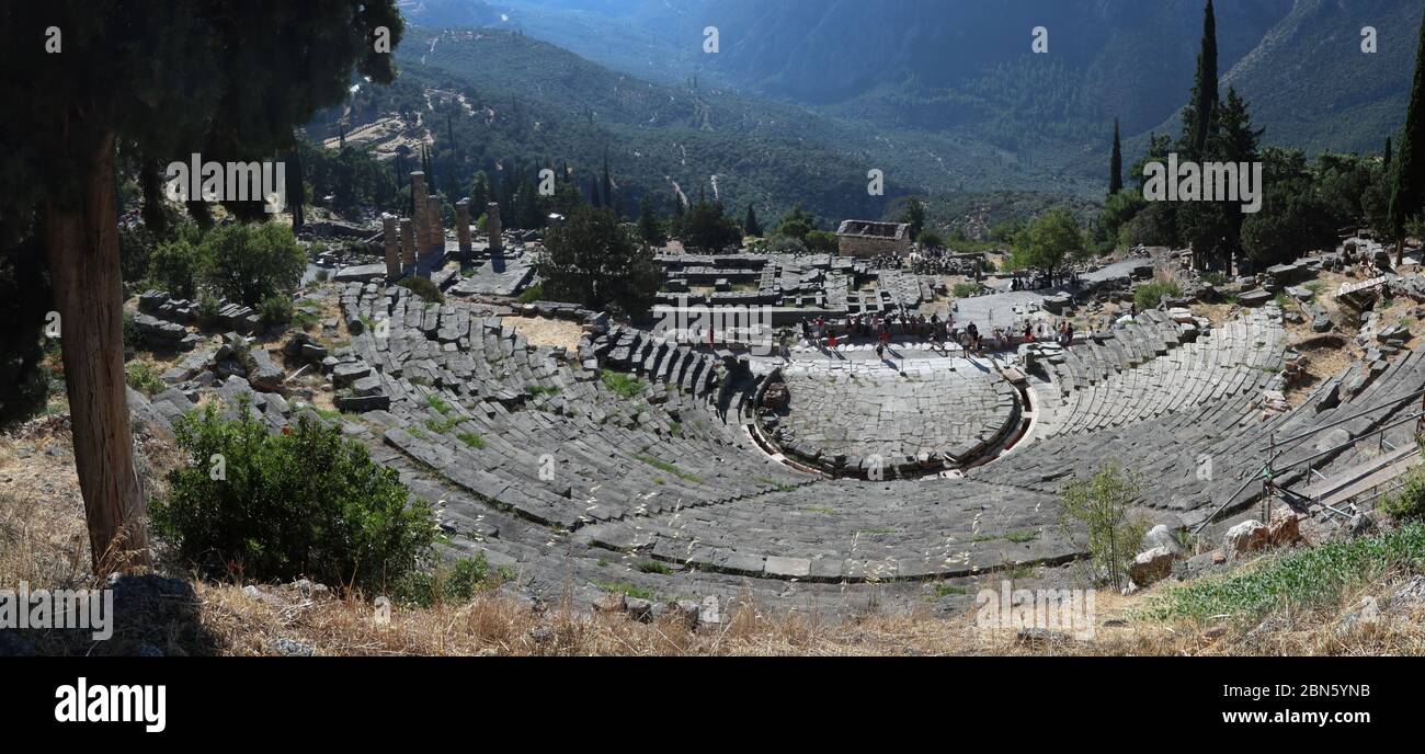 Ancient theatre, Delphi, Greece Stock Photo
