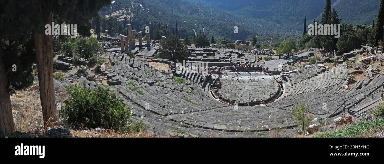 Ancient theatre, Delphi, Greece Stock Photo