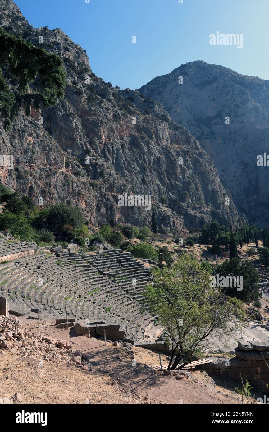 Ancient theatre, Delphi, Greece Stock Photo