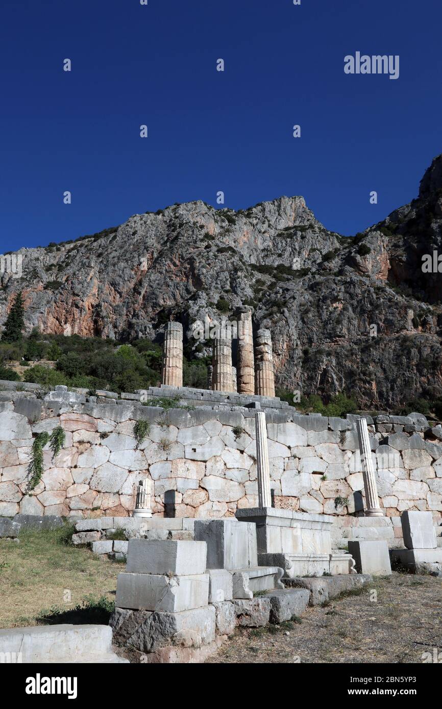 Temple of Apollo, Delphi, Greece Stock Photo