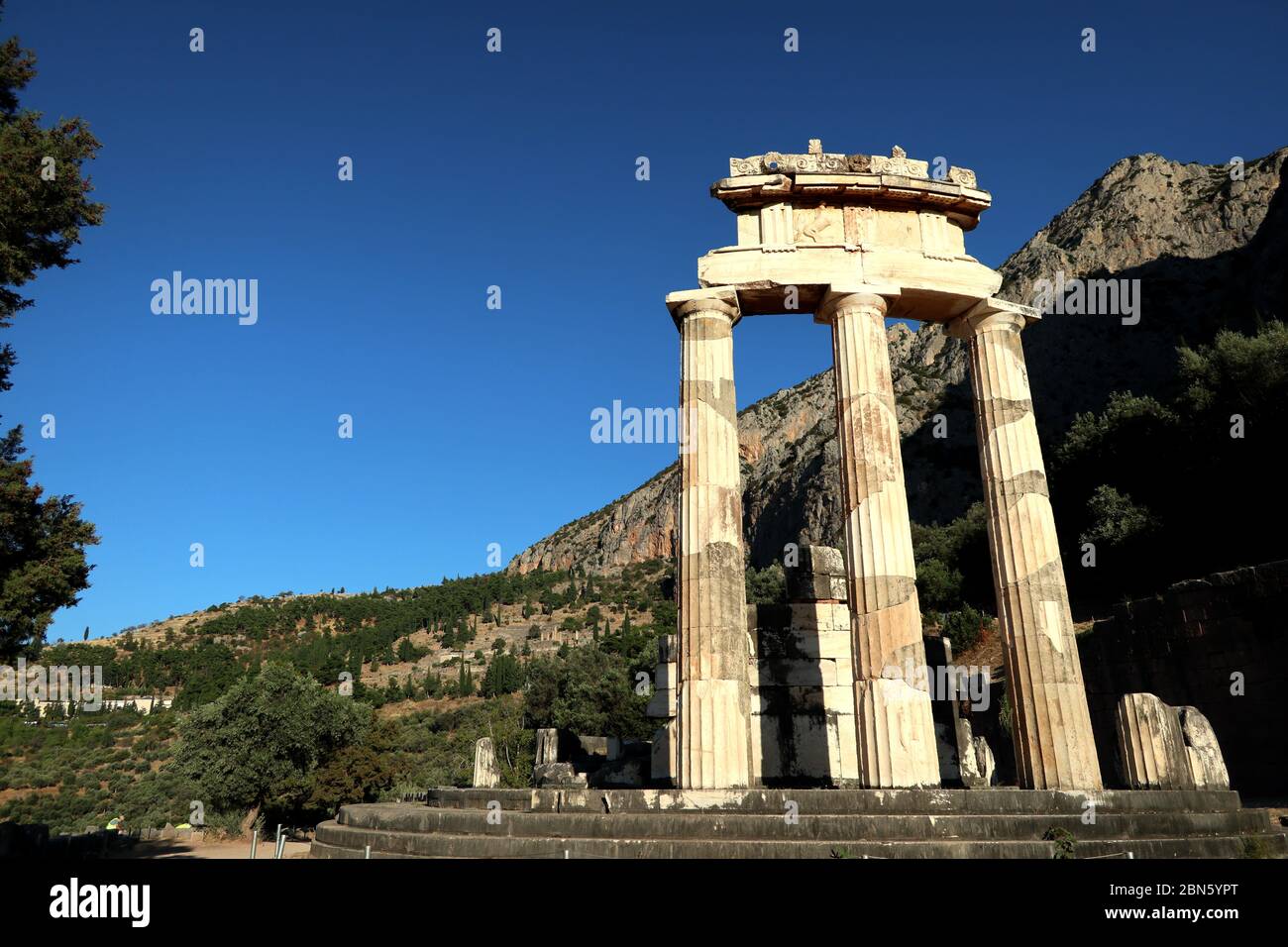 Temple of Athena Proaia, Delphi, Greece Stock Photo