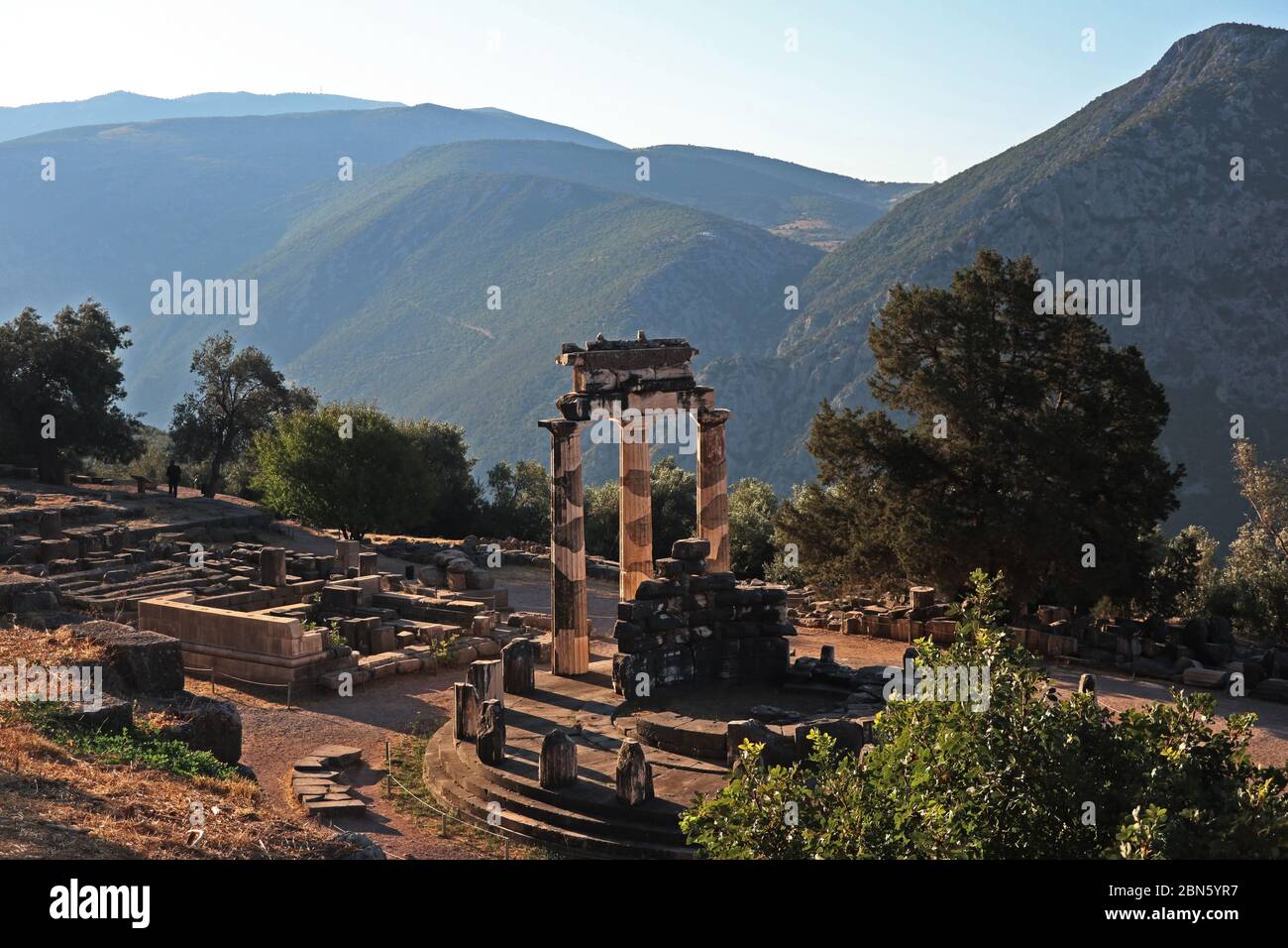 Temple of Athena Proaia, Delphi, Greece Stock Photo