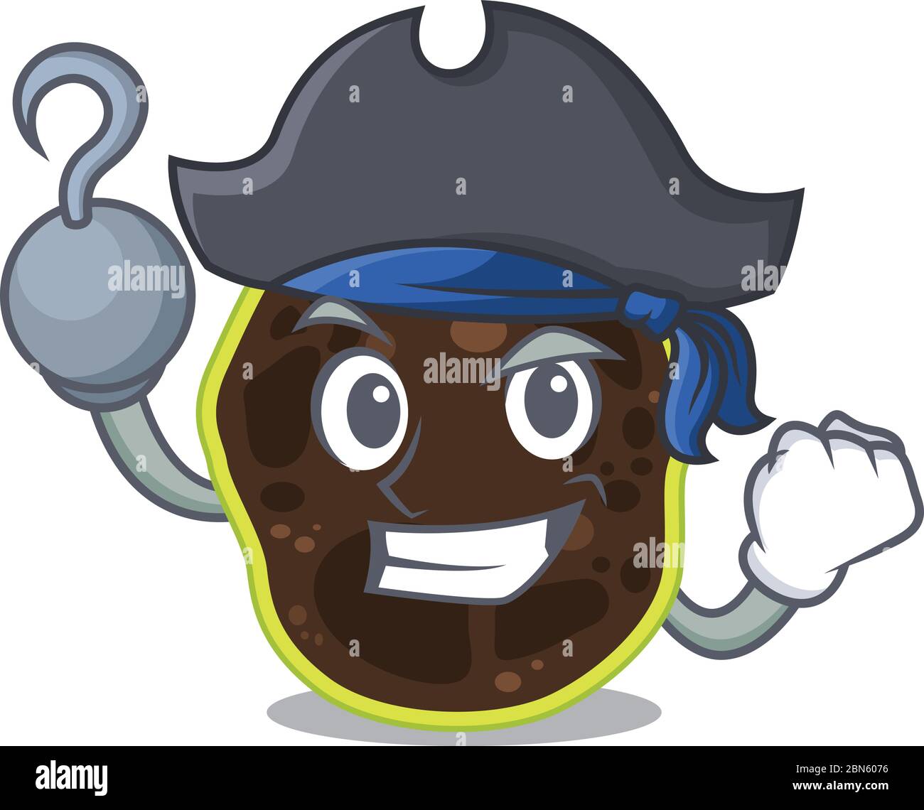 Firmicutes cartoon design in a Pirate character with one hook hand Stock Vector